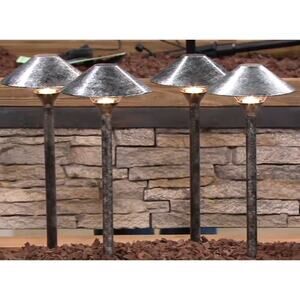 Martha Stewart Skylands Set of 4 Landscape Solar Lights, Galvanized
